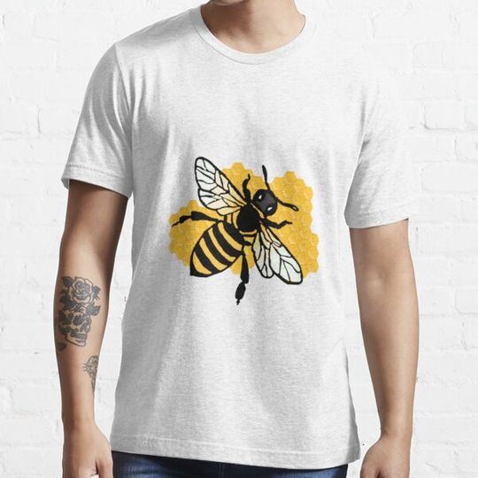 Discover Bumble bee on honeycomb