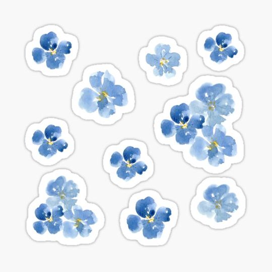 Discover Little Blue Flowers S | Falling Flower Pattern