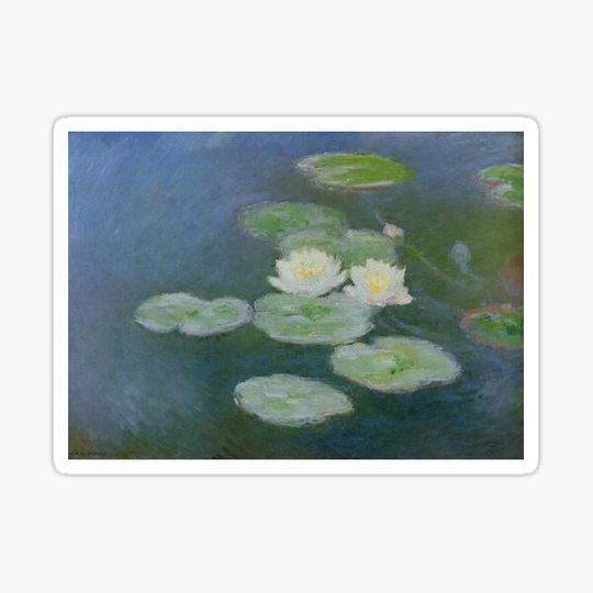 Discover water lilie evening effect 1899, Claude Monet