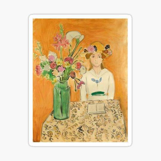 Discover Henri Matisse - Girl in White with a Bouquet - 1919
