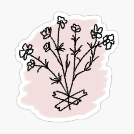 Discover Minimalistic pastel pink nature flower branch design