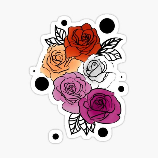 Discover Lesbian Pride Flag Flowers Floral Aesthetic LGBT