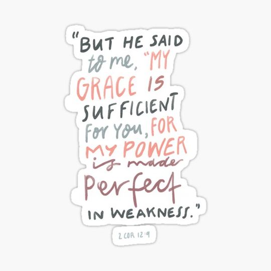 Discover 2 Corinthians 12:9 | Bible Verses | Christian Inspirational Faith | Illustration Calligraphy