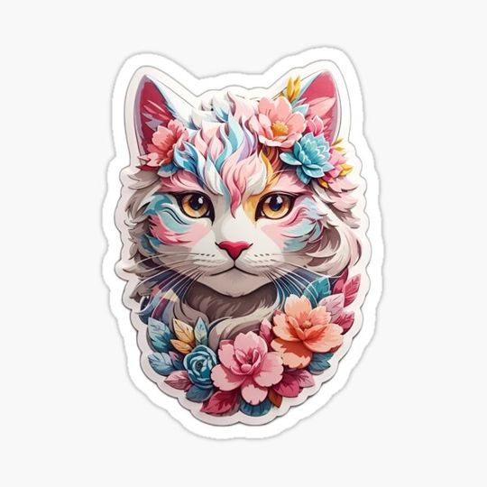 Discover Cat decorated with flowers