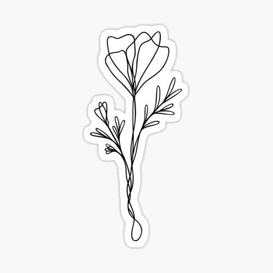 Discover Flower Line Art | Wildflower Leaf Design | Botanical Plant Art