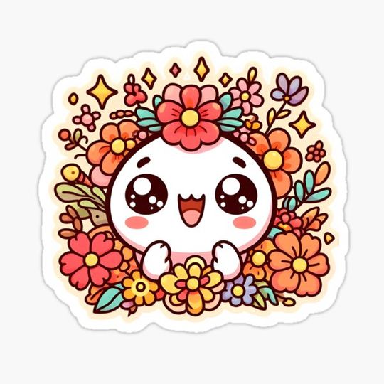Discover Kawaii Floral Flower Blossoming Heart Friend Art