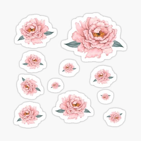 Discover Pink Peony stickerpack