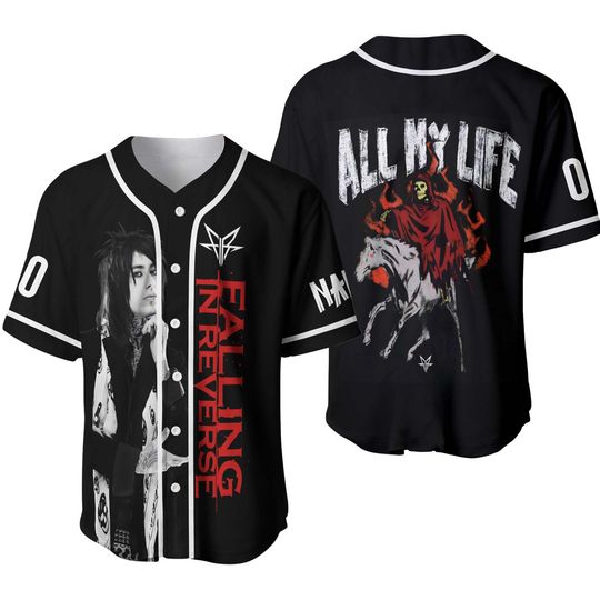 Discover Falling In Reverse All My Life Custom Baseball Jersey