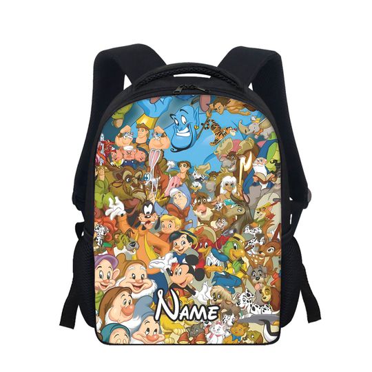 Discover All Characters Collection Backpack, Cartoon Movie Bottle, Magic World Backpack, Back To School Characters All Over Print Bag