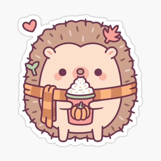 Discover Cute Hedgehog Loves Pumpkin Spice Latte