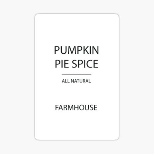 Discover Pumpkin Pie Spice Sticker Label | Farmhouse Kitchen