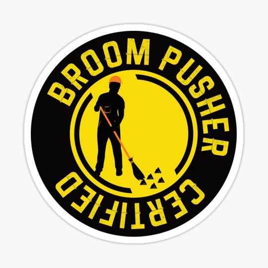 Discover Broom Pusher Certified , funny hard hat