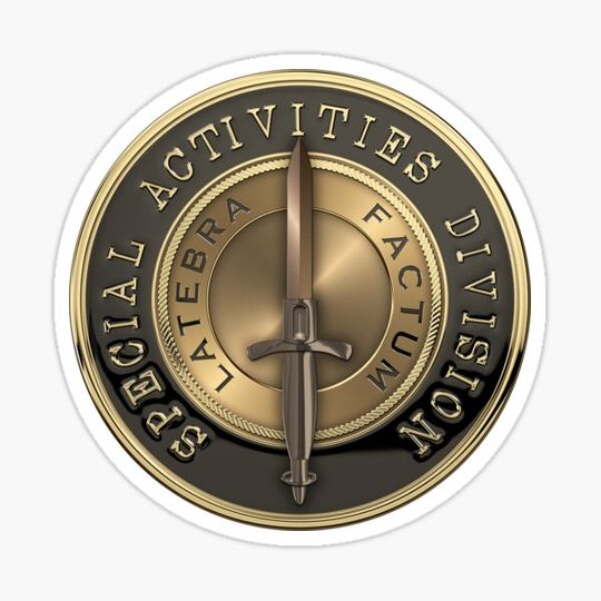 Discover CIA Special Activities Division - SAD Emblem over White Leather