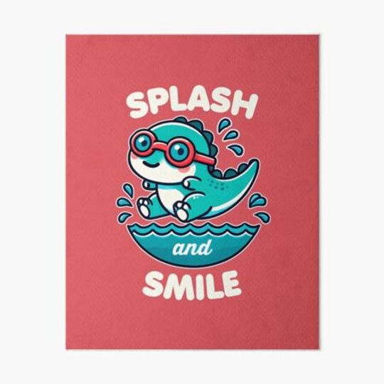 Discover Motivation Dinosaur for swimmer Kids - Splash and smile quote