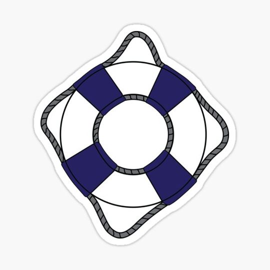 Discover Navy Blue Life Preserver Nautical