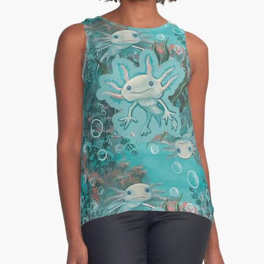 Discover Swimming Axolotl Friends- Blue