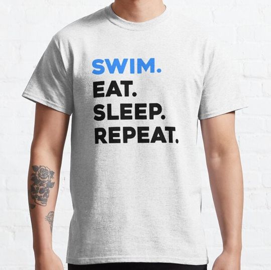 Discover Funny Swim T Shirts: Eat Sleep Swim Repeat