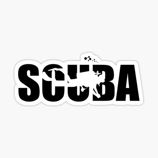 Discover Diver Silhouette in Scuba Text