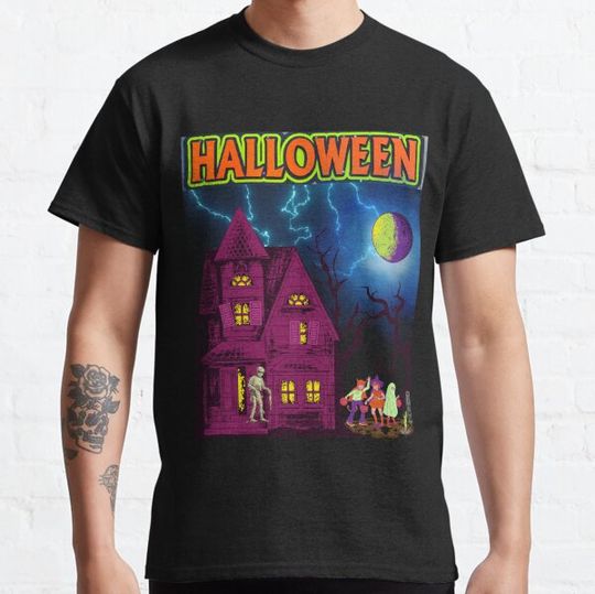 Discover Vintage Horror House Halloween Night Party Comic Theme