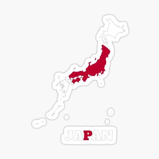 Discover Japan Flag map design