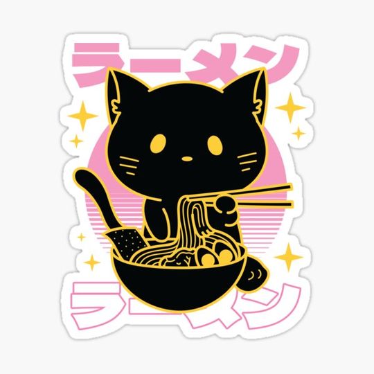 Discover Cat eats ramen noodles