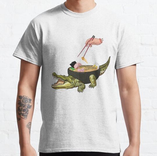 Discover Ramen Noodles Shirt-Crocodile Alligator tee Noodles Crocodile