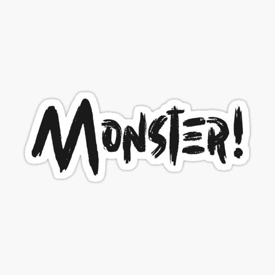 Discover Cool Monster! Quote in Cool Brush Font Black Color