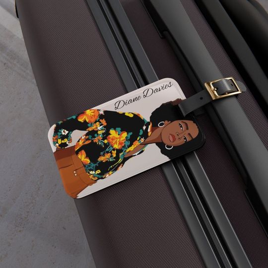 Discover Afro Girl Personalized Luggage Tag for Travelling Girls