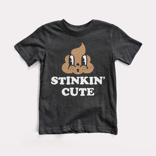 Discover Stinkin' Cute BabyTee Cute Funny Poop Emoji Graphic Print