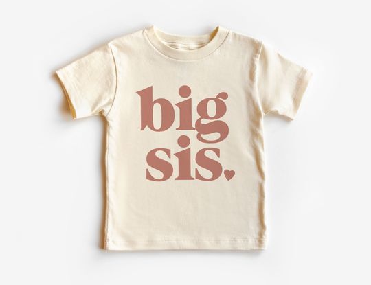 Discover Big Sis Toddler Shirt - Cute New Big Sister Gift - Matching Hospital Outfits - Boho Natural