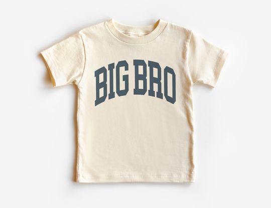 Discover Big Bro Varsity Collegiate Toddler Shirt For Boys - Big Brother Sibling Reveal Outfit - Boho Natural