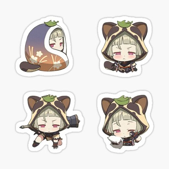 Discover Sayu Genshin Impact Chibi Stickers Set