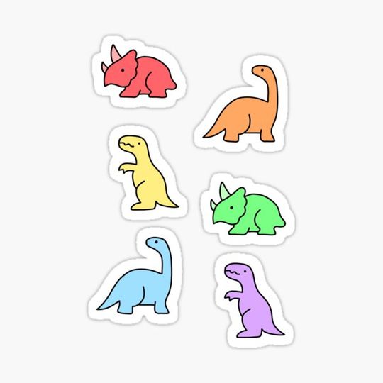 Discover Pastel Rainbow Dinosaurs 6-pack