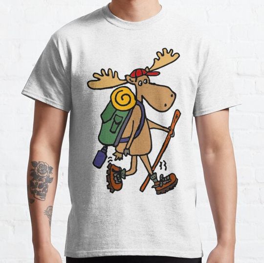 Discover Funny Cool Moose Hiker