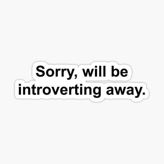 Discover Sorry, will be introverting away