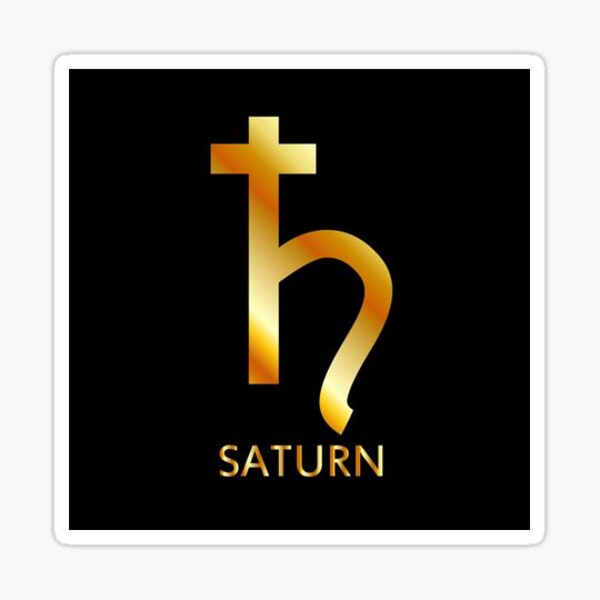 Discover Zodiac and astrology symbol of the planet Saturn in gold colors- astronomical icon