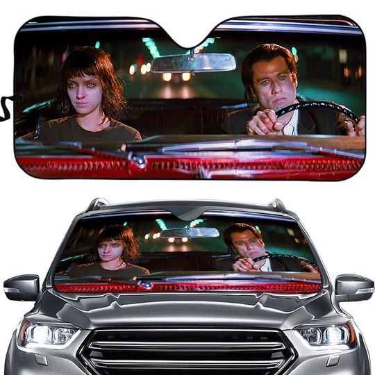 Discover A Date With Vincent Vega Car Sun Shade | Pulp Fiction Car Sun Shade