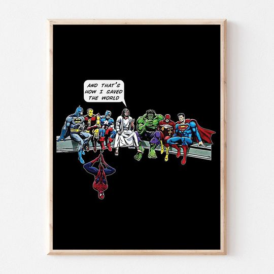 Discover And Thats How I Saved The World Jesus Premium Matte Vertical Poster