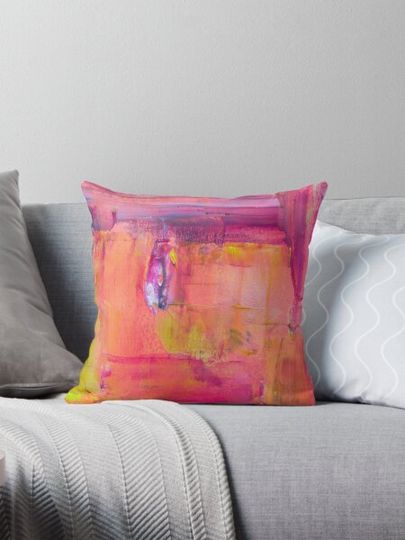 Discover Watercolor Art Deep Blue Turquoise Aqua Orange Yellow Ombre Abstract Acrylic Painting