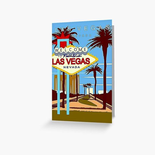Discover LAS VEGAS : Vintage Travel and Tourism Print