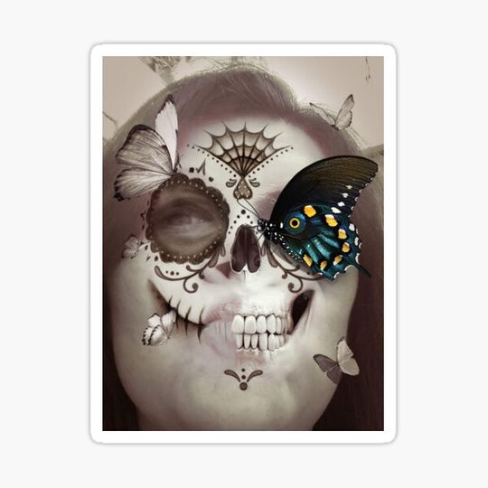 Discover Skull with butterfly