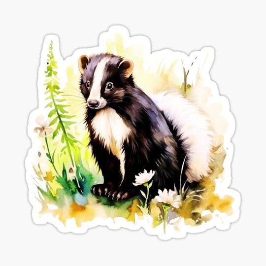 Discover Watercolor Skunk