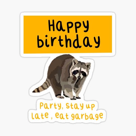 Discover Happy birthday raccoon