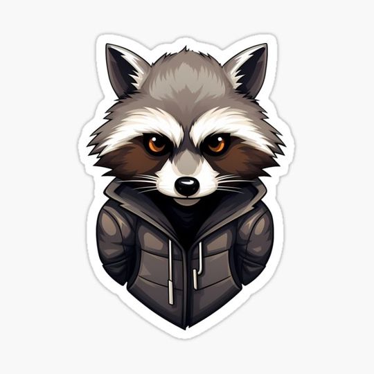 Discover Cute raccoon with a jacket, trash panda
