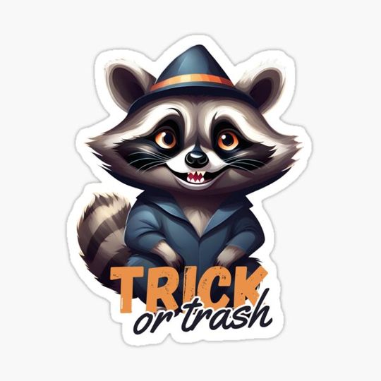 Discover Cute raccoon trick or trash