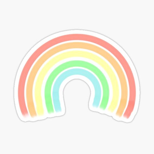 Discover watercolour pastel rainbow