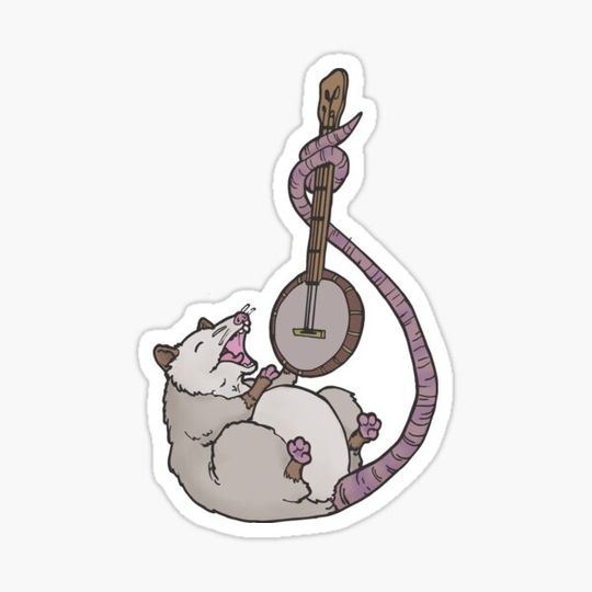 Discover possum playing banjo