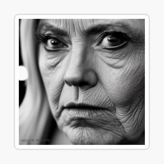 Discover Hillary Clinton (black and white portrait, side view)