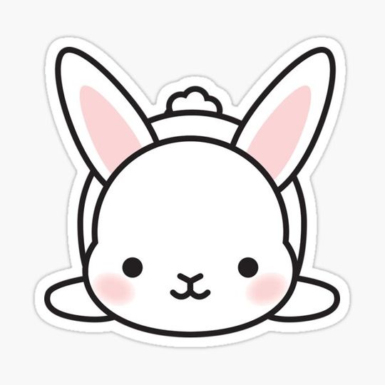 Discover Cute Bunny Laying Down Sticker