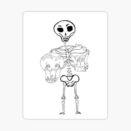 Discover skeleton, funny halloween, scull, cat, cake